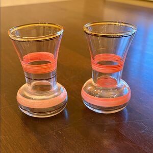 Elegant Vintage Pink Stripe Bud vases